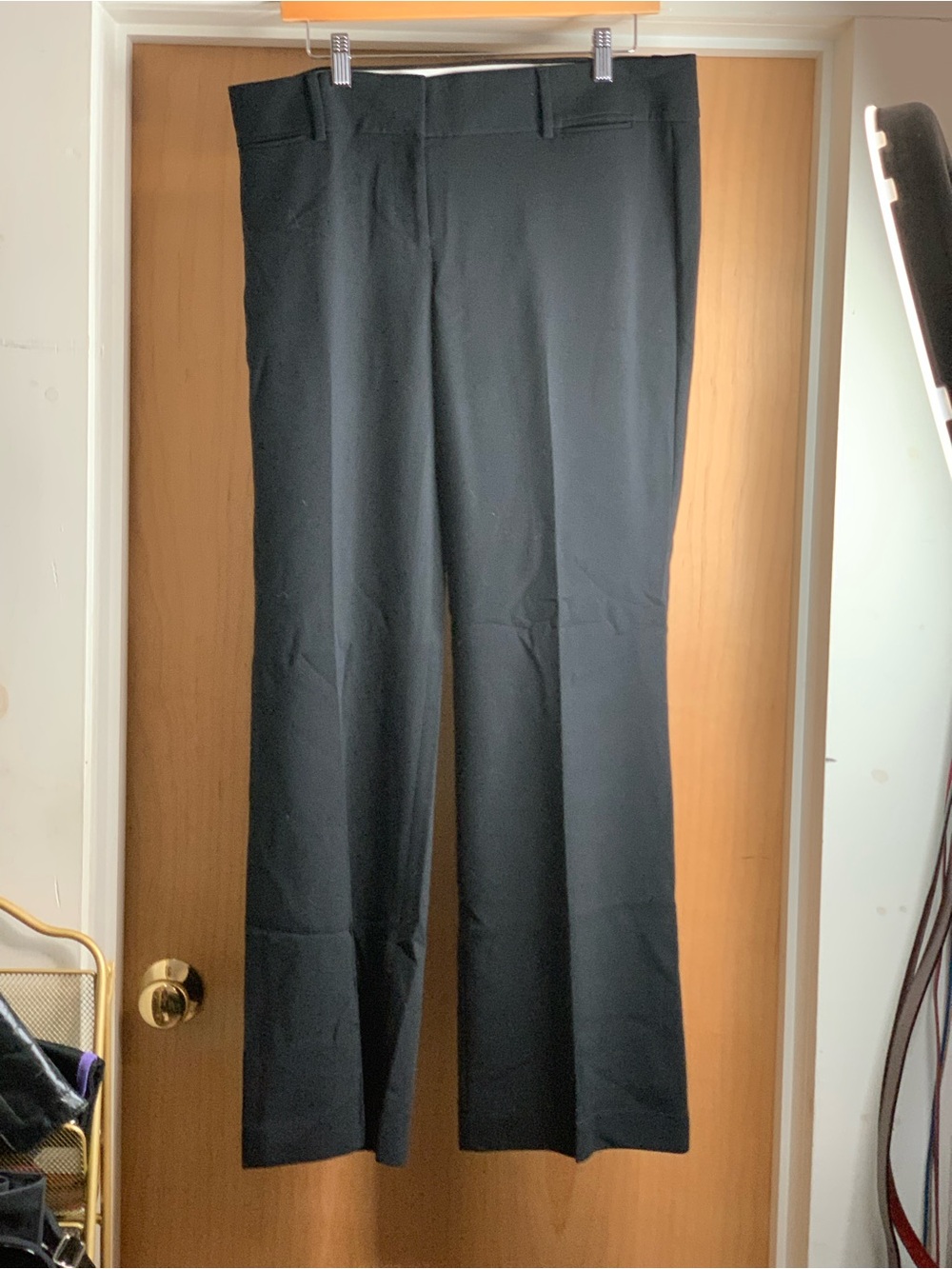 Ann Taylor LOFT  Black Mid-Rise Wide-Leg Dress Pants Size-10 #Minimalism